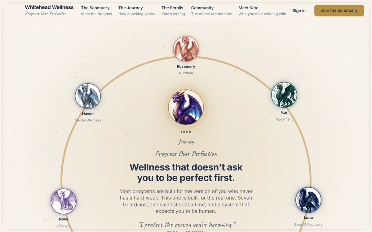 Homepage of Whitehead Wellness — built by Aspired Websites
